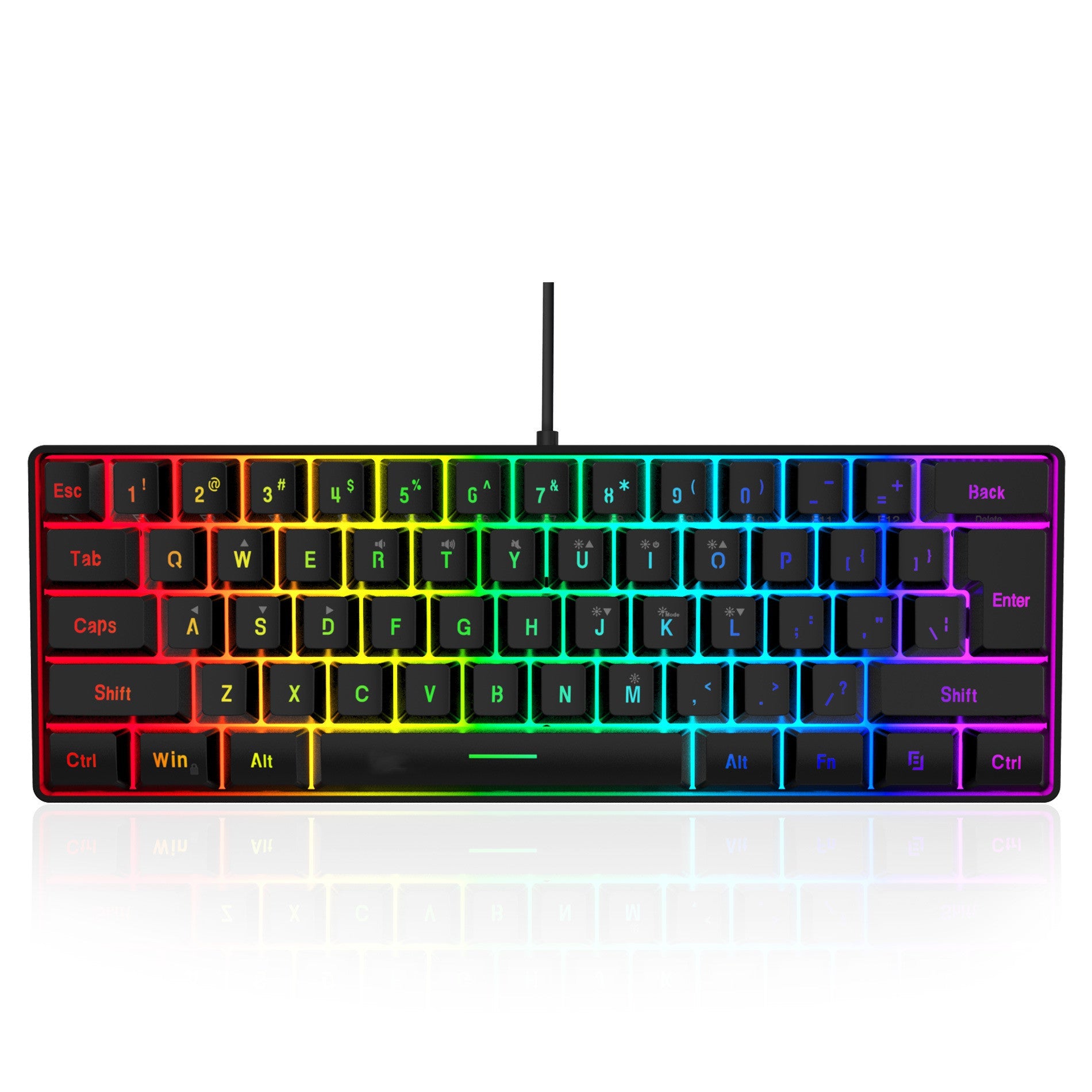 RGB Lighting 61 Keys Wired Gaming Membrane Keyboard - Elevate Your Gaming Experience